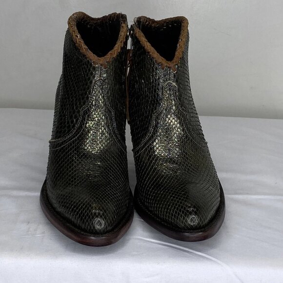 Allens Women’s Kyra Olive Exotic High Heel Ankle Boots – Size 6B – Almond Toe - Picture 10 of 11